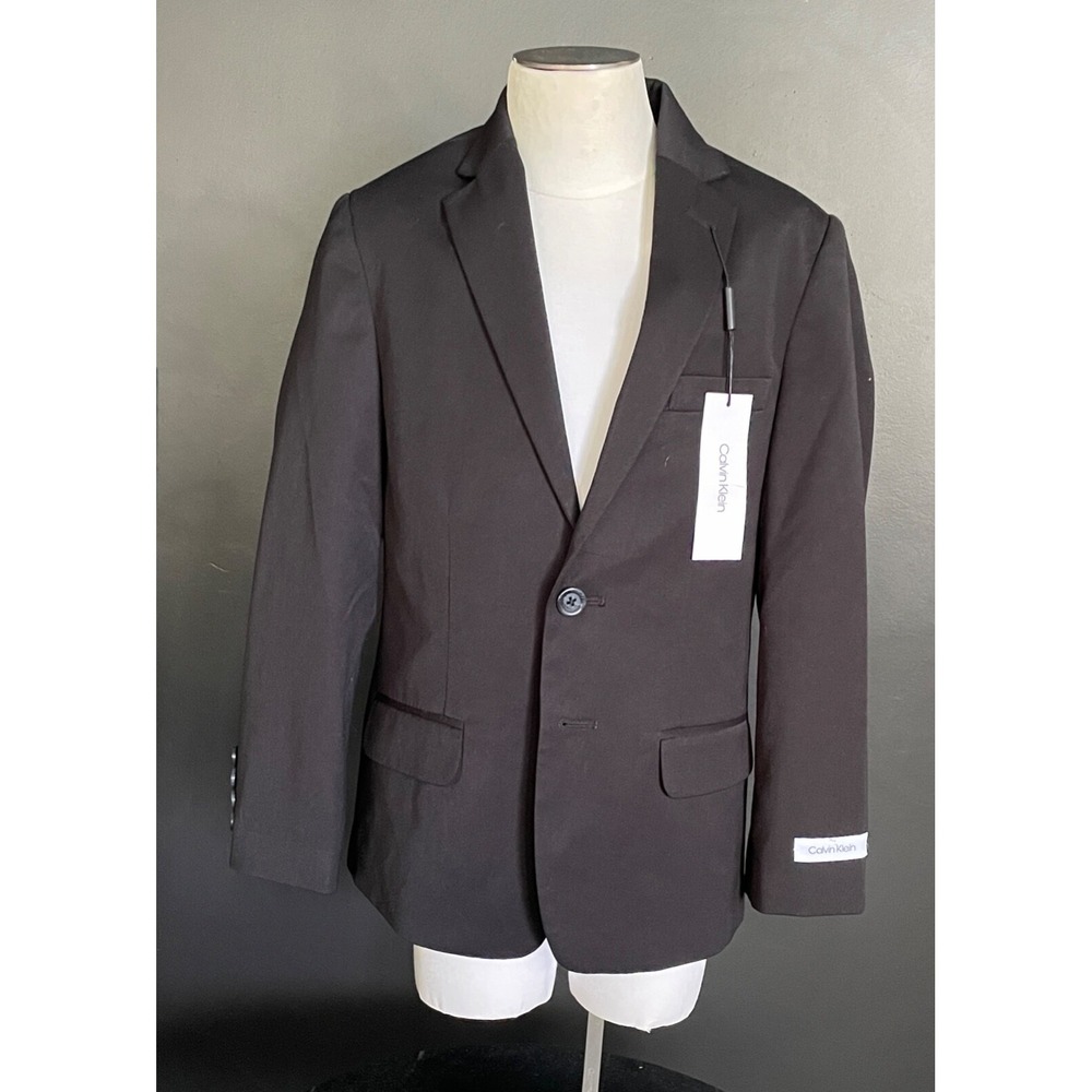 NWT Calvin Klein Boys' Little Bi-Stretch Blazer Suit Jacket, 2 Single Breasted